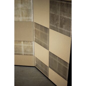 市松 銀張 二曲屏風 一隻　Z536 