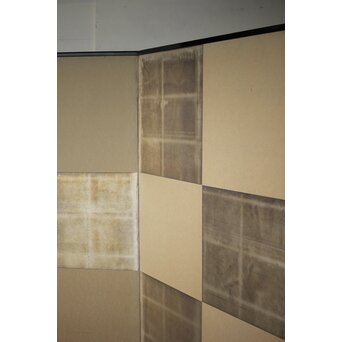 市松 銀張 二曲屏風 一隻　Z536 