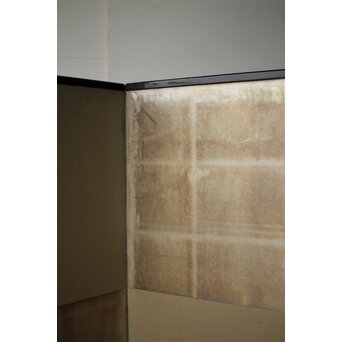 市松 銀張 二曲屏風 一隻　Z536 