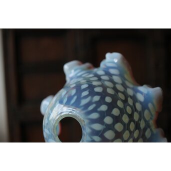 フリル赤水玉文電笠　A483 