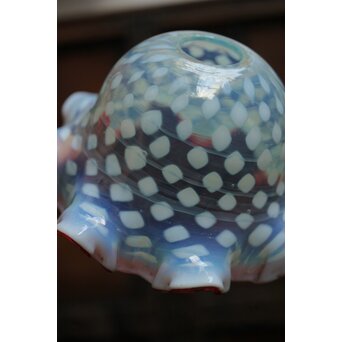 フリル赤水玉文電笠　A483 