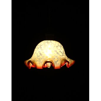 フリル赤水玉文電笠　A483 