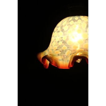 フリル赤水玉文電笠　A483 