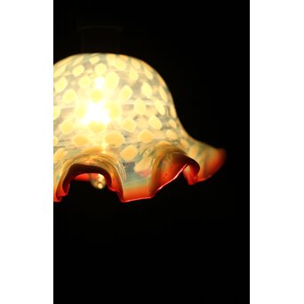 フリル赤水玉文電笠　A483 