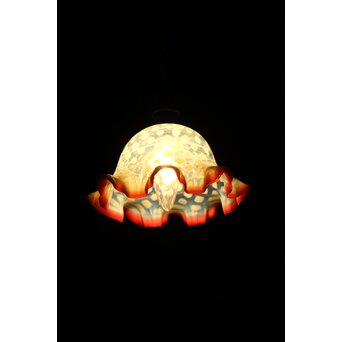 フリル赤水玉文電笠　A483 