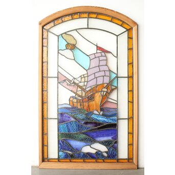帆船 ステンドグラス 窓　GD0240