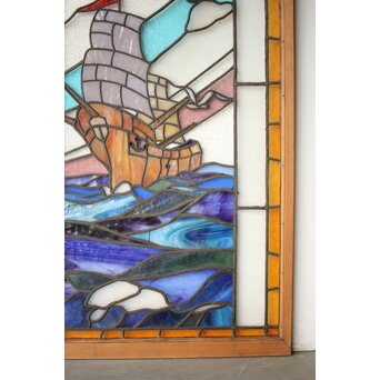 帆船 ステンドグラス 窓　GD0240 