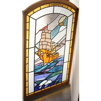 帆船 ステンドグラス 窓　GD0240 