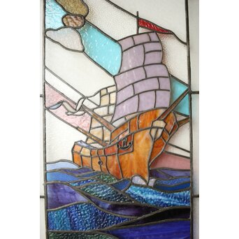 帆船 ステンドグラス 窓　GD0240 