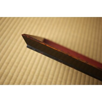 高麗張寛作 朱塗絵長方香盆　Q366 