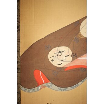 倣 河鍋暁翠 美人画 掛軸　Z539 