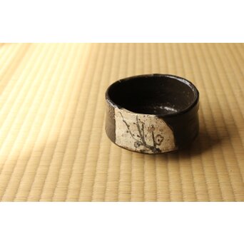 黒織部茶碗 表千家十二代 敬翁宗左 惺斎 箱書　P488