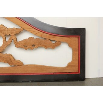 欅 寺院欄間 松竹木彫欄間　R0432 