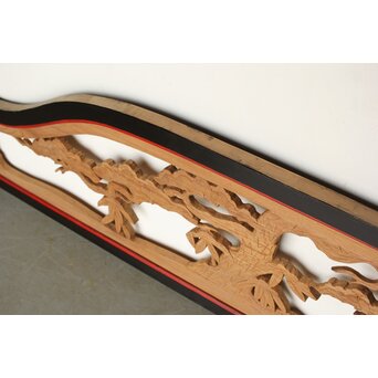 欅 寺院欄間 松竹木彫欄間　R0432 