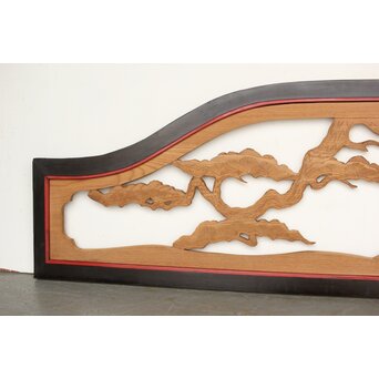 欅 寺院欄間 松竹木彫欄間　R0432 