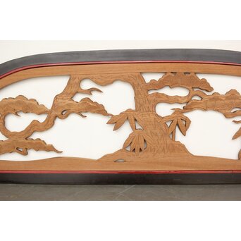 欅 寺院欄間 松竹木彫欄間　R0432 