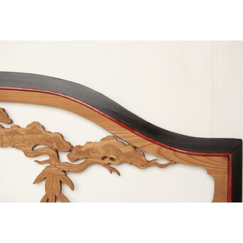 欅 寺院欄間 松竹木彫欄間　R0432 