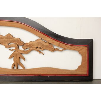 欅 寺院欄間 松竹木彫欄間　R0432 