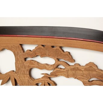 欅 寺院欄間 松竹木彫欄間　R0432 