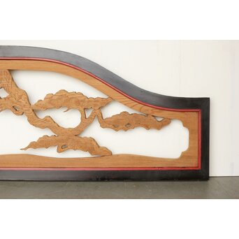 欅 寺院欄間 松竹木彫欄間　R0432 