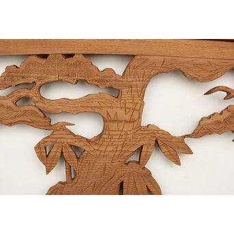 欅 寺院欄間 松竹木彫欄間　R0432 