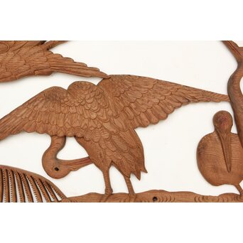 欅 寺院欄間 鶴木彫欄間　R0433 