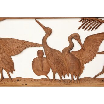 欅 寺院欄間 鶴木彫欄間　R0433 