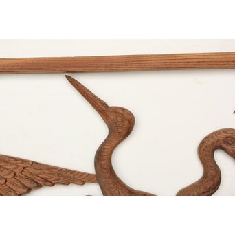 欅 寺院欄間 鶴木彫欄間　R0433 