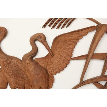 欅 寺院欄間 鶴木彫欄間　R0433 