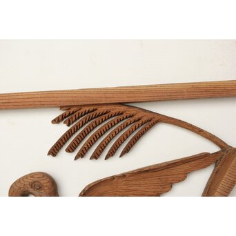 欅 寺院欄間 鶴木彫欄間　R0433 