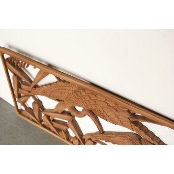 欅 寺院欄間 鶴木彫欄間　R0433 