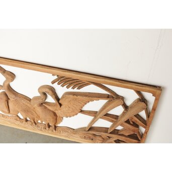 欅 寺院欄間 鶴木彫欄間　R0433 