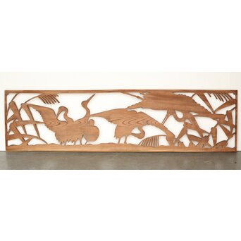 欅 寺院欄間 鶴木彫欄間　R0433 ウラ