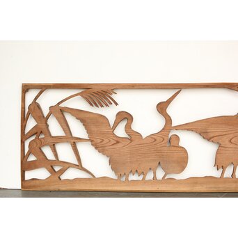 欅 寺院欄間 鶴木彫欄間　R0433 