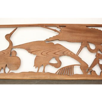 欅 寺院欄間 鶴木彫欄間　R0433 