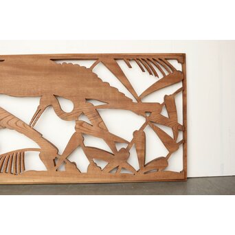 欅 寺院欄間 鶴木彫欄間　R0433 