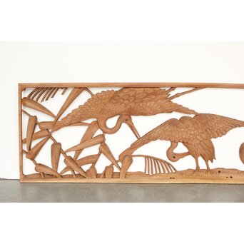 欅 寺院欄間 鶴木彫欄間　R0433 