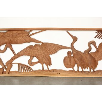 欅 寺院欄間 鶴木彫欄間　R0433 