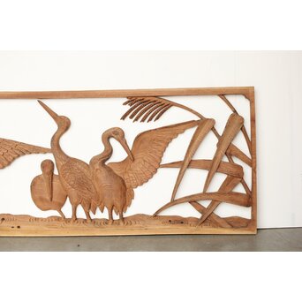 欅 寺院欄間 鶴木彫欄間　R0433 