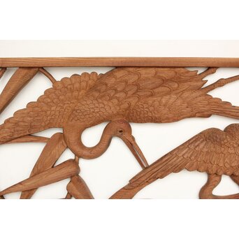 欅 寺院欄間 鶴木彫欄間　R0433 