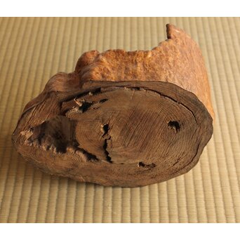 瘤木 自然木の刳貫瓶掛/煎茶盆 2枚1組　X469 