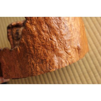 瘤木 自然木の刳貫瓶掛/煎茶盆 2枚1組　X469 