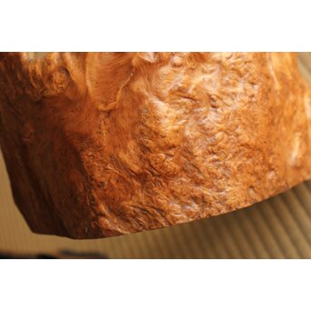 瘤木 自然木の刳貫瓶掛/煎茶盆 2枚1組　X469 