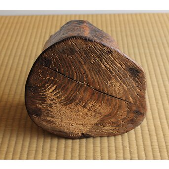 瘤木 自然木の刳貫瓶掛/煎茶盆 2枚1組　X469 