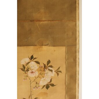 湖南画 桜図 絹本掛軸　Z540 