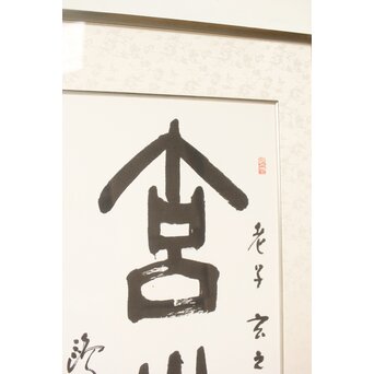 書家 金子鷗亭/鴎亭【玄之又玄】額装　Z542 