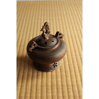 鈴木黄哉 備前 細工香炉　P491 