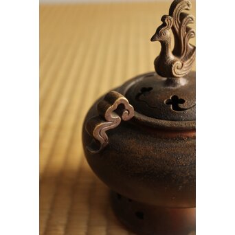 鈴木黄哉 備前 細工香炉　P491 