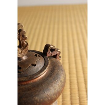 鈴木黄哉 備前 細工香炉　P491 