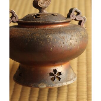 鈴木黄哉 備前 細工香炉　P491 